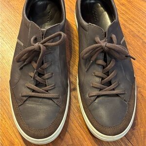 Ecco Men's Dark Brown Leather Sneakers